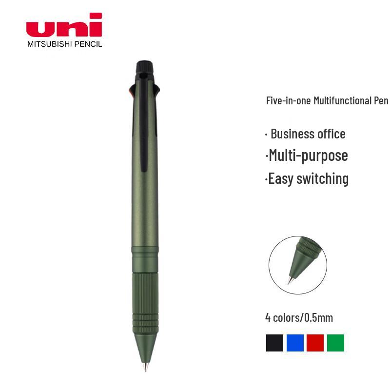 Mitsubishi Uni 5-in-1 Multifunktionsstift: 4-Farben-Kugelschreiber + Druckbleistift MSXE5-2000A Bullet Tip 0.5