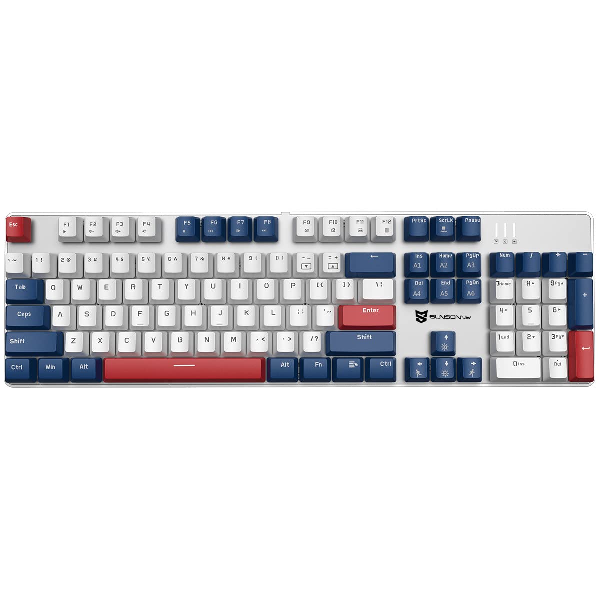

Merdia Mechanical Gaming Keyboard All 104 Keyboards Wired USB Wired Keyboard with LED Backlight Axis White Blue (Blue - Red)