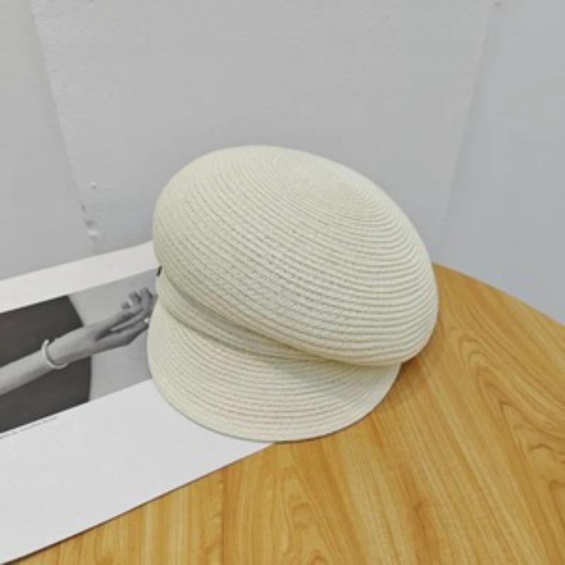 New Summer Casual Sun Protection Bere Baseball Cap Korean Version Straw Woven Wrinkled Newspaper Baby Hat Women's Star Anise Hat Trend