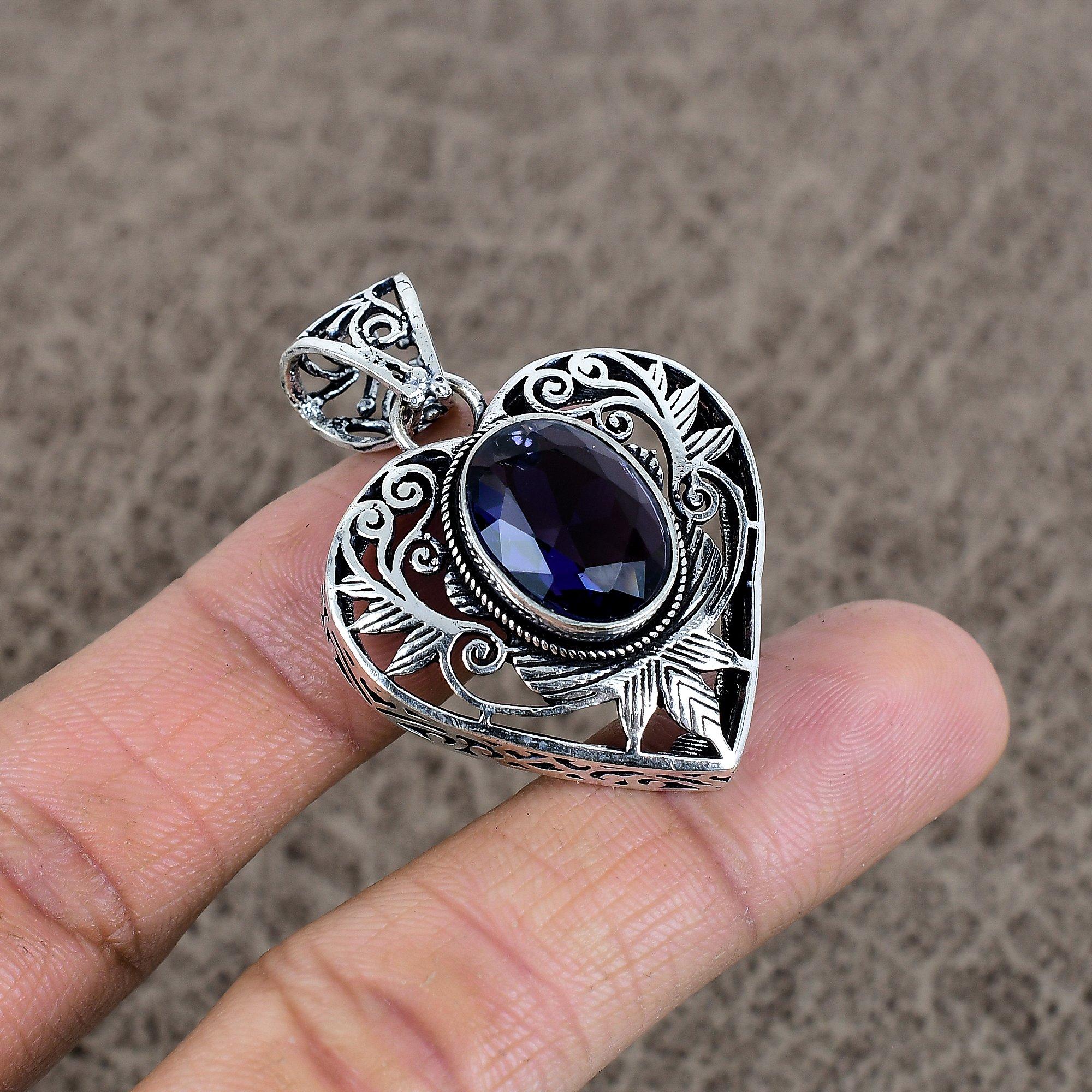

Amethyst Gemstone Handmade 925 Sterling Silver Jewelry Pendant 1.77 KKG-9