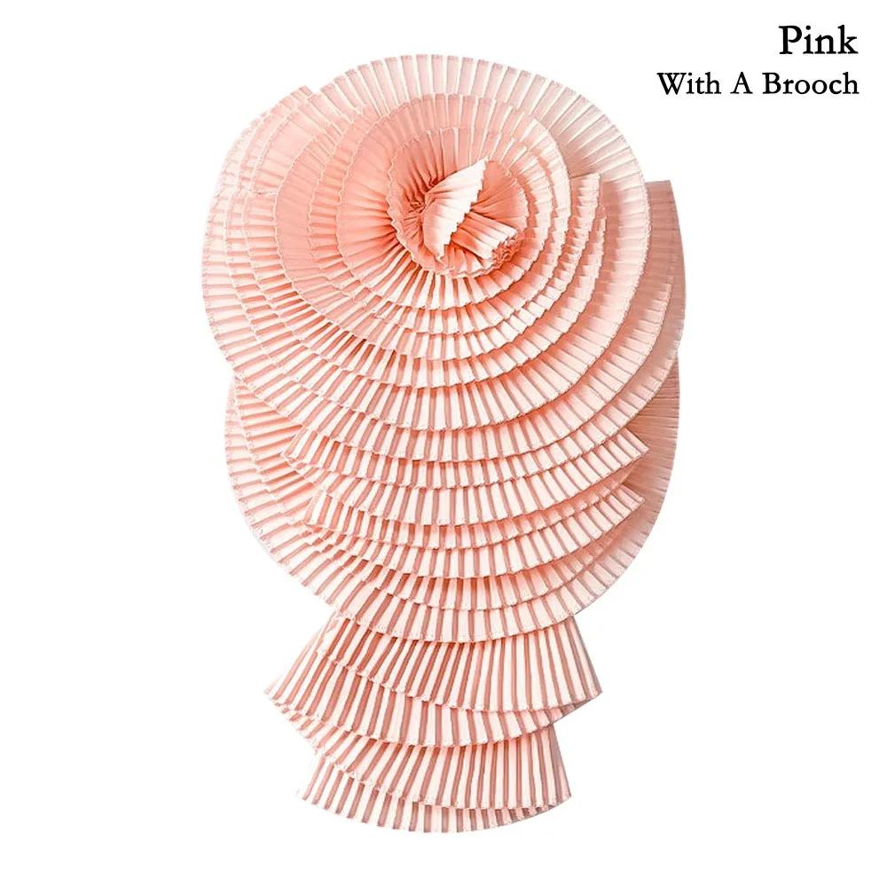 1pc Shoulder Collar Exaggerated Big Flower Pleated Flower Cloth Pressed Pleated Craft Flower Diy Clothing Accessories