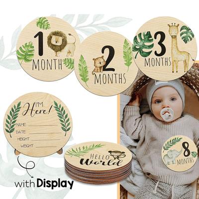 7Pcs Baby Monat Meilenstein Karten Langlebig Glatte Oberfläche Holz Souvenir Karte Erfassung Wertvolle