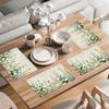 4-Piece Camellia Country-Style Placemats Family Gatherings & Afternoon Tea Table Decor Accessories