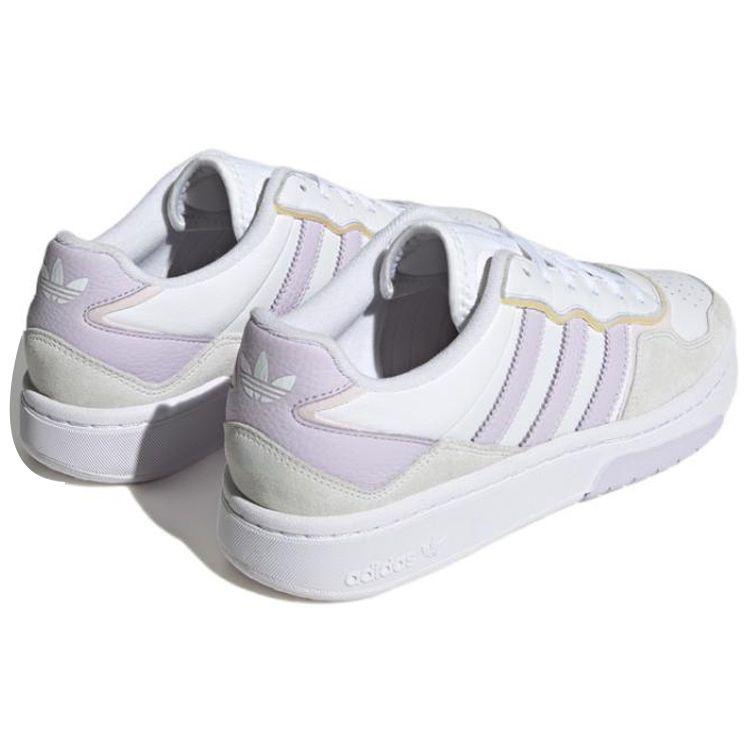 Adidas Originals Courtic Leather Slip Resistant Durable Low Top Skate Shoes Unisex Sneakers White Purple ID4079