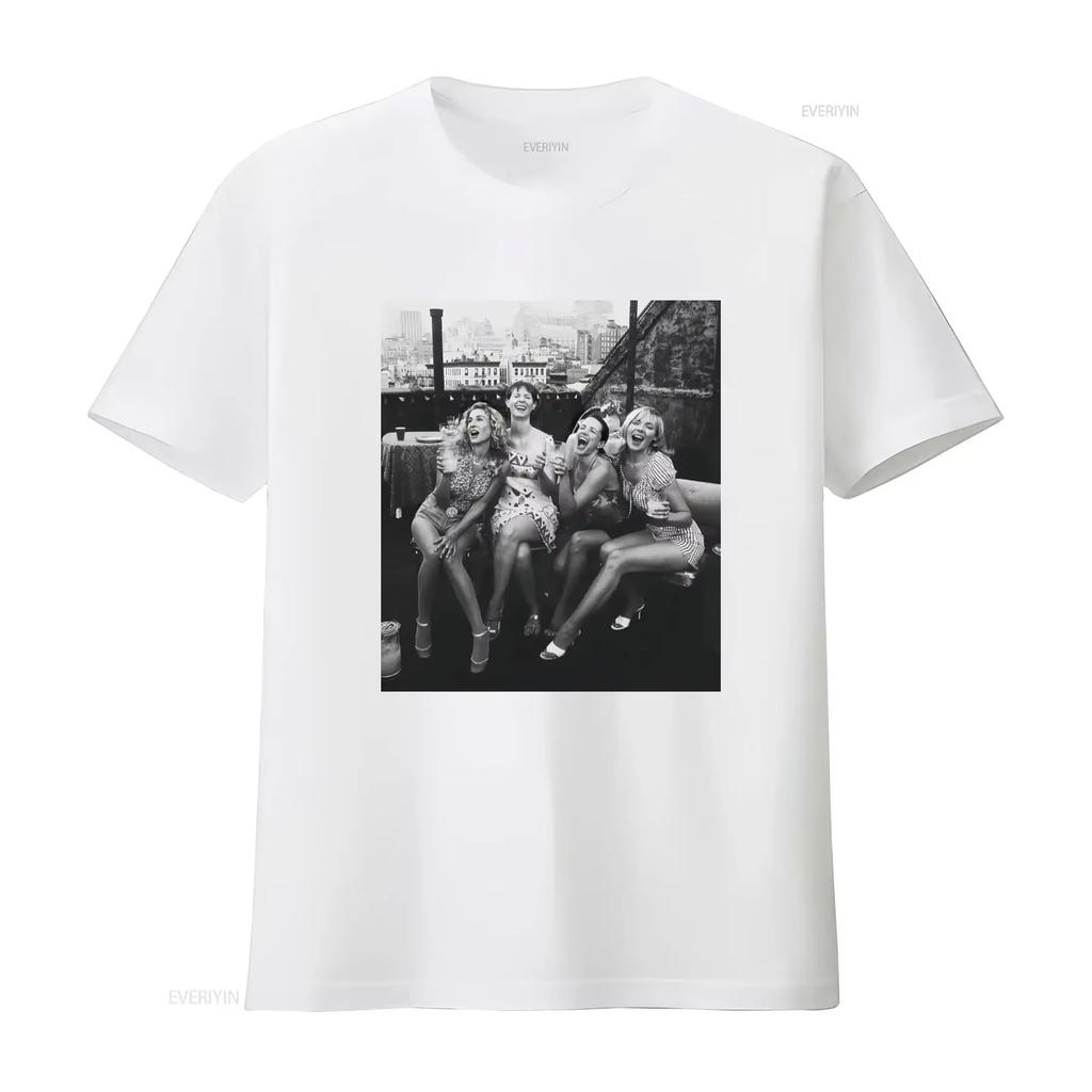 1998 Sex and The City Movie Carrie Miranda SaUnisextha Charlotte Retro Group Photo Print T Shirt Vintage Washed Fashion Unisex