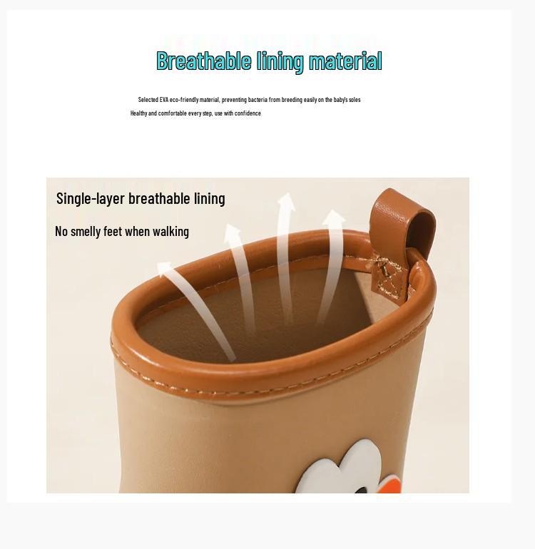 Dopamine Unisex Kids' Rain Boots - Anti-slip, EVA Fleece-lined, Detachable, for Kindergarten To High School