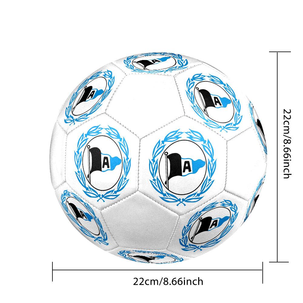 Pallone da Calcio DSC Arminia Bielefeld taglia 5, colorato, adatto a tutte le età, cucito a macchina, materiale PVC, grado competizione, durevole e ad alto rimbalzo