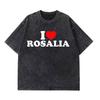 T-shirts Graphiques Notes de Musique Rosala LUX Unisexes Mode Femme T-shirt Ample Décontracté Esthétique T-shirts Lavés Streetwear