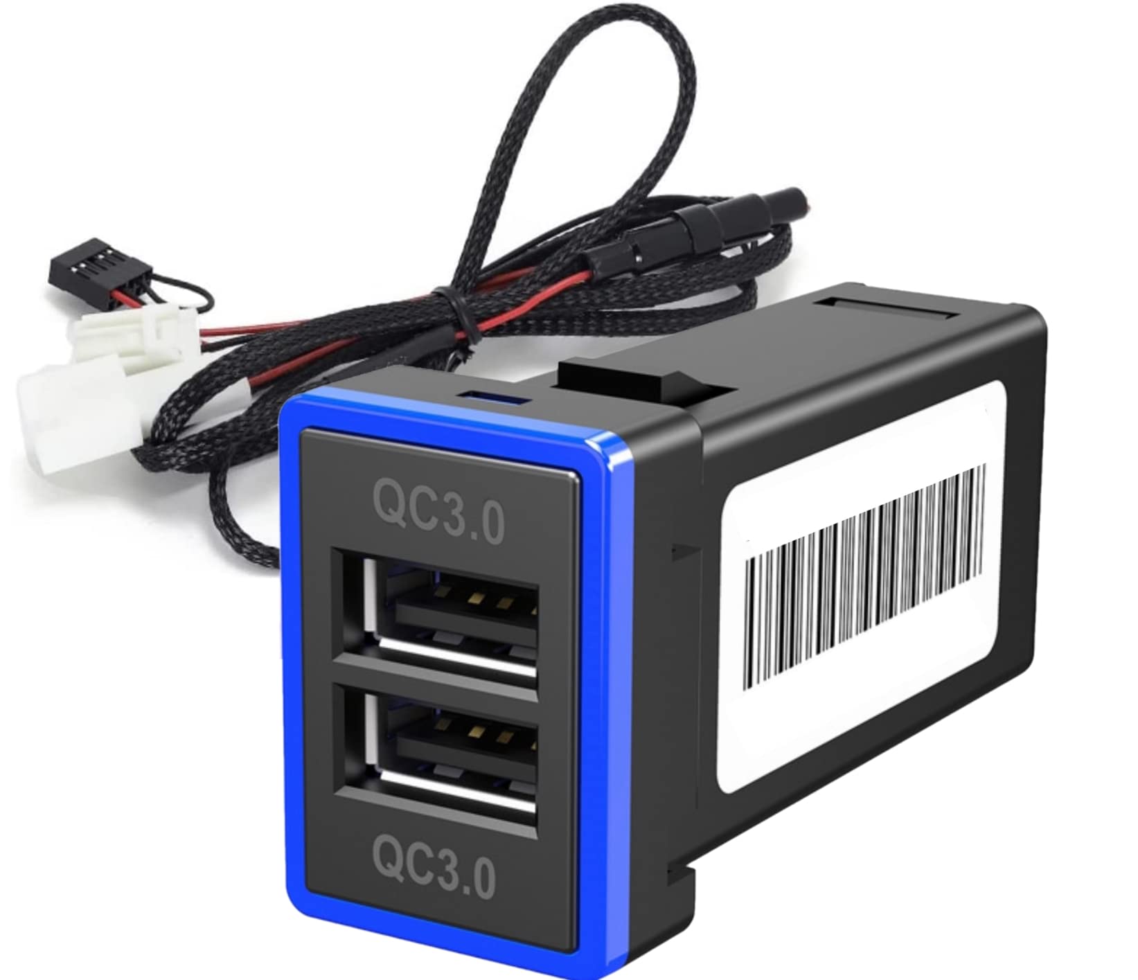 

After7 Charging Toyota Compatible USB Power Switch Hole Panel with 2 Ports and LED Lights for Tablets and Compatible with Alphard Prius Voxy and 80 синий