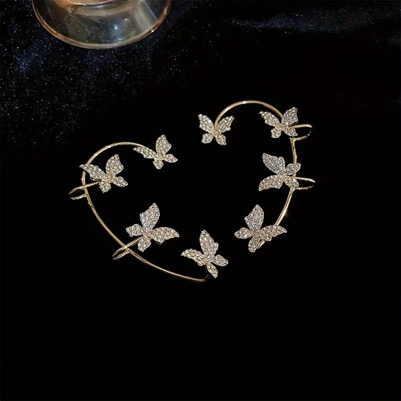1Pair Butterfly Ear Hanging Fashion Versatile No Pierced Ear Clips Internet Celebrity Temperament Commuting No Pierced Earrings
