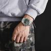 Mens Multifunctional Double-Display Watches Date Stainless Steel Watchband LED Luminous Mode Waterproof Wrist Watch