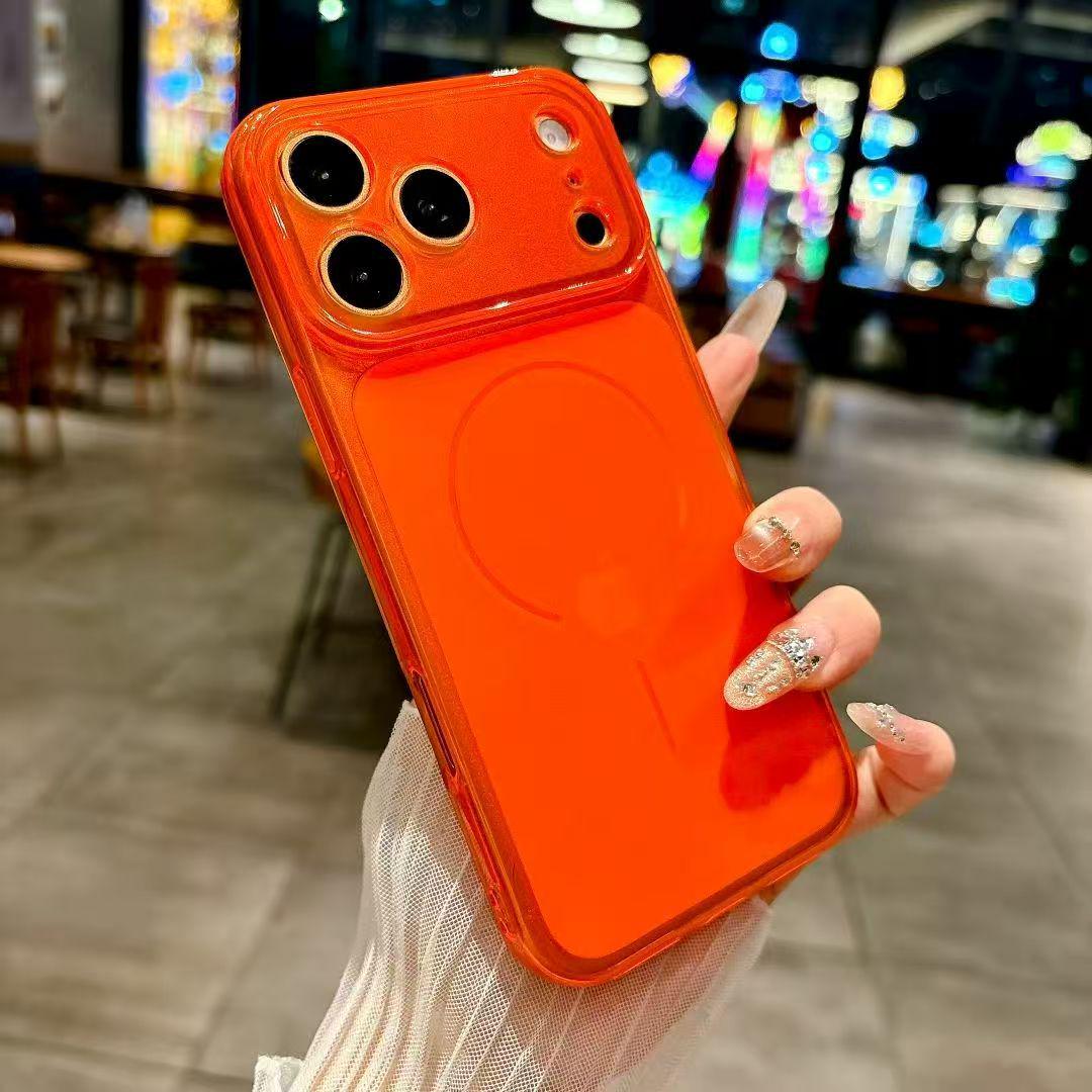 

Solid Color Snap-On Case for iPhone 16 Pro Max - Fits 17 Large Windows, IP15/14 Compatible iPhone 11 Pro Max помаранчевий