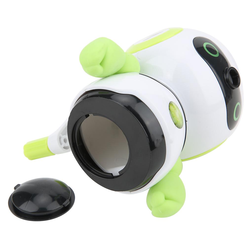Manual Pencil Sharpener Green Robot Shape ABS Plastic Stationery School Supplies