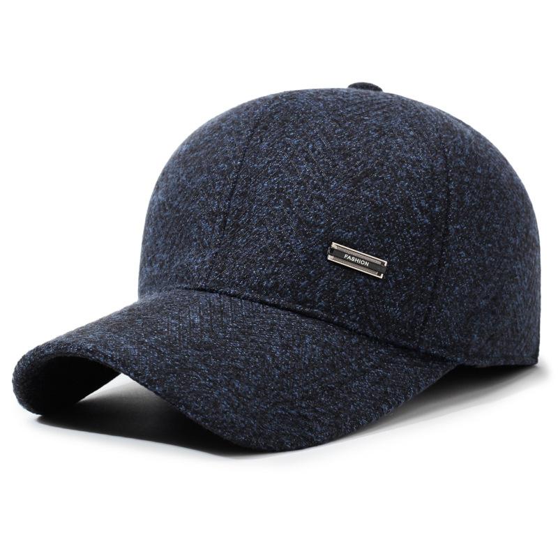 Winter Men's Woolen Baseball Cap Middle-Aged Warm Hat Autumn Father Cotton Cap