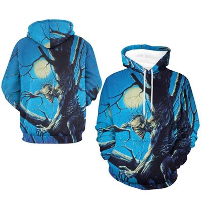 Fashion Men's/Women's Autumn/Winter Casual Loose Warm Hoodie Simulation Animation Style Printed Micro-Fear Style Hoodie