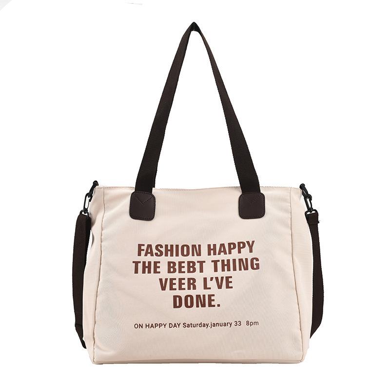 Simple Canvas Large-Capacity Shopping Bag Bag Women'S Lazy Style Single Shoulder Fashion Japanese Messenger Bag Tide
