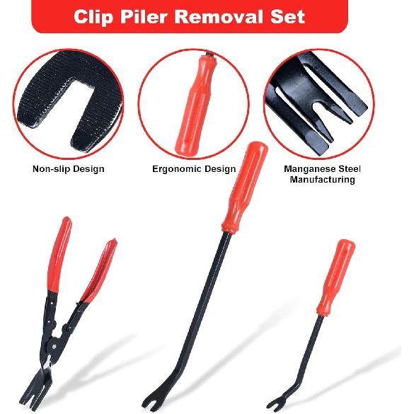7 Pcs Auto Trim Removal Tool With Plastic Pry Tool, Automotive Car Trim Rivet Clip Removal Tool For Door Panel Dashboard Body, Auto Upholstery Car