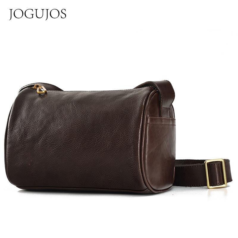 

JOGUJOS новая кожаная сумка-мессенджер ретро сумка на плечо из кожи растительного дубления большая вместимость простая женская сумка-мессенджер 22.5*14*11