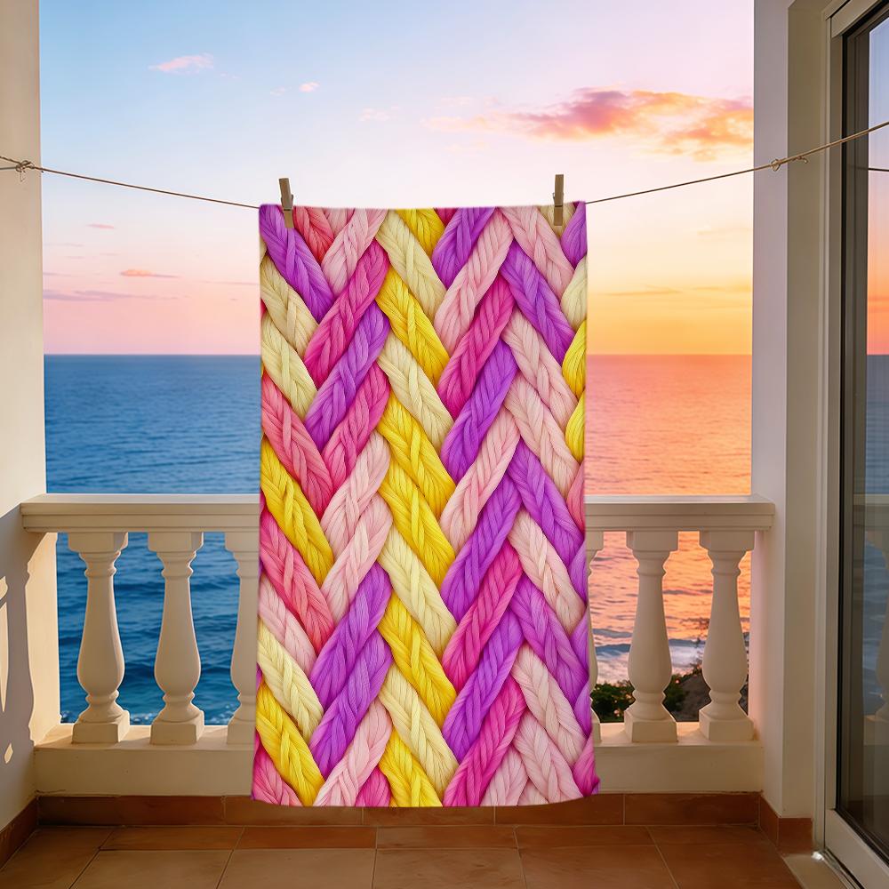 fashion funny Retro ethnic imitation braided pattern soft Beach Towels Trip swim Pool bathing Towel Gym home Decor Gift Holiday