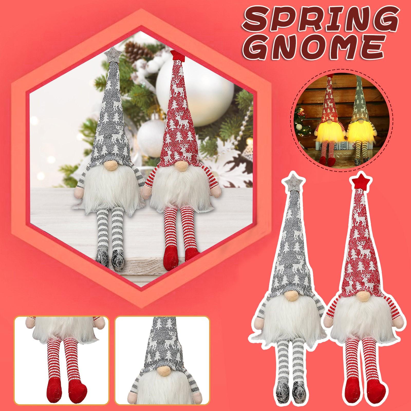 

Рождественский гном со светодиодными лампочками, праздничное украшение, плюшевая кукла ручной работы, украшение для дома