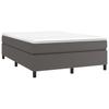 Box Spring Bed Frame Gray 140 X 200 Cm Faux Leather