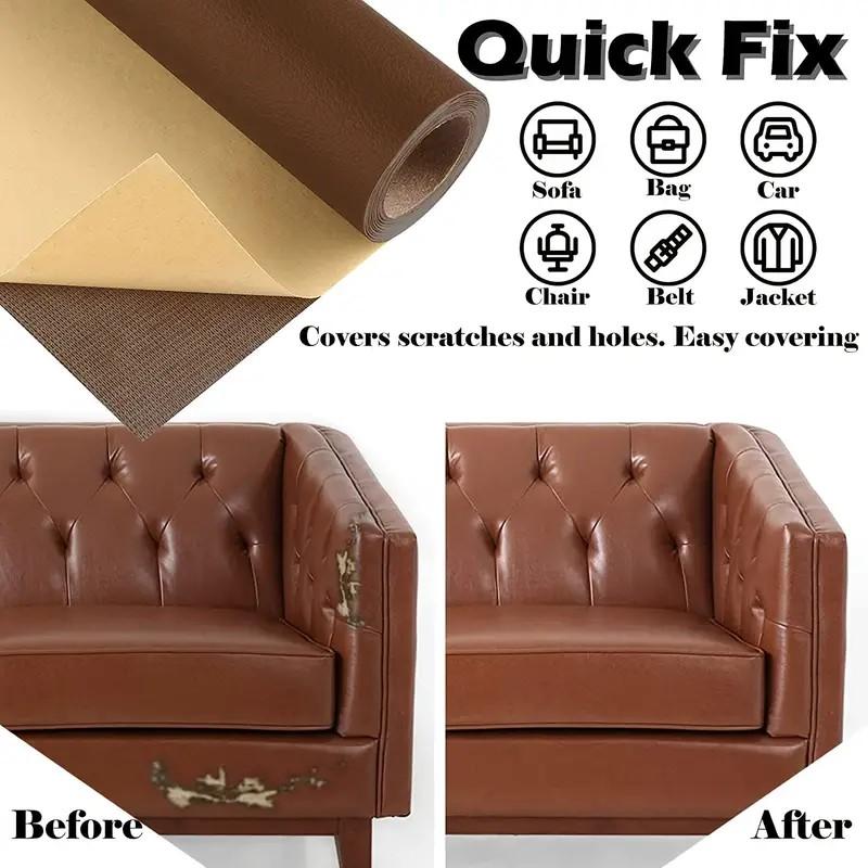 Self adhesive leather stickers for waterproof and stain resistant sofa repair can be DIY applied to leather furniture