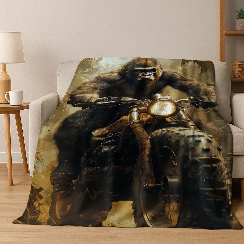 Personalized Motorcycle Rider Motorbike Art Flannel Blanket,Cozy Soft Throw Blanket for Home Bedroom Bed Sofa Picnic Cover Gift