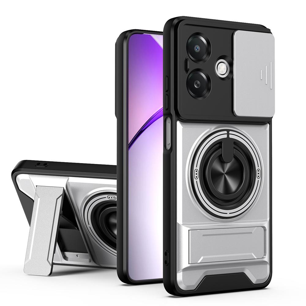 KEYSION Magnetic Phone Case for OPPO A3 A3X 5G A5i Slide Camera Protection Upright Kickstand 360 Ring Shockproof Back Cover
