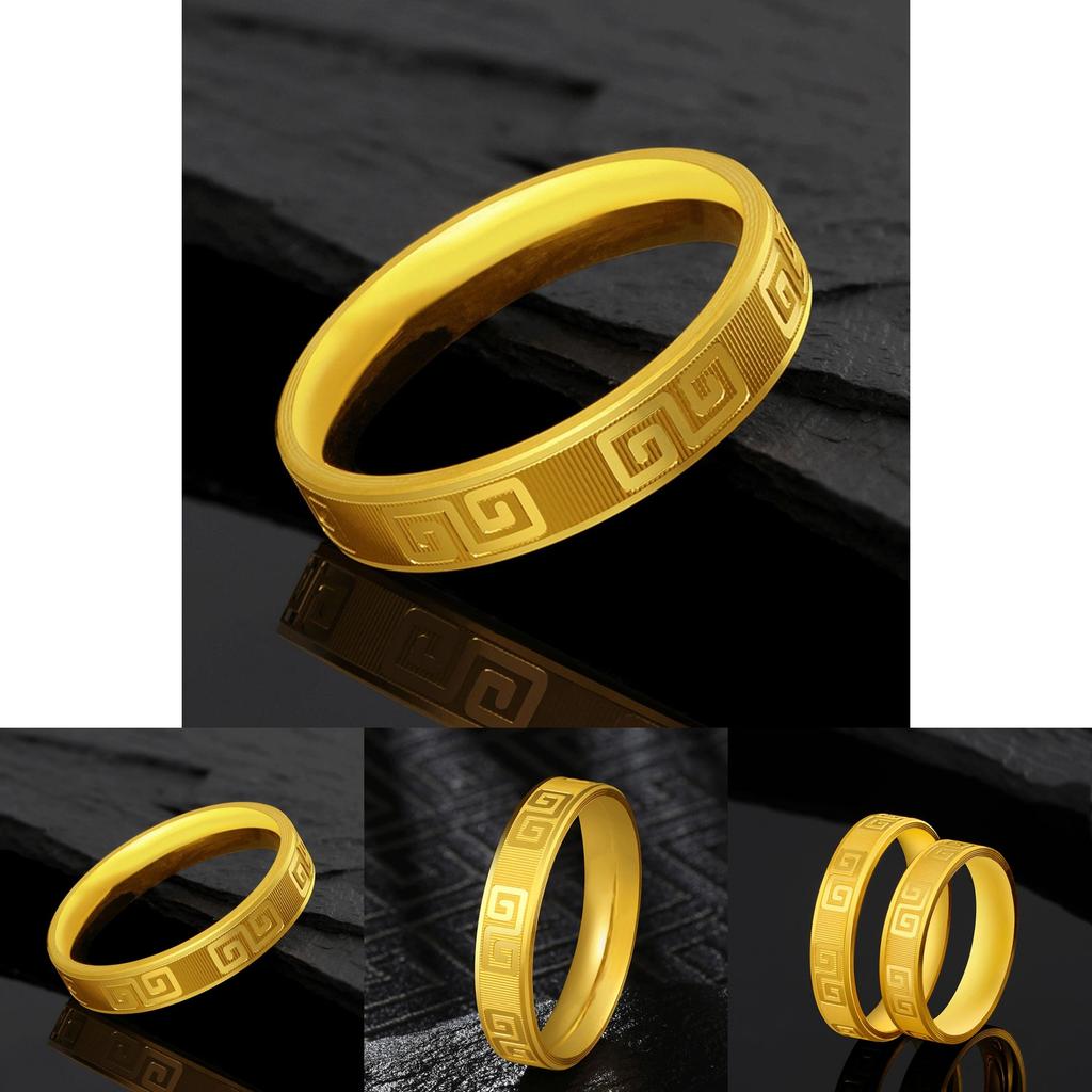 Timeless Vietnamese Sand Gold Ring Unisex Design Classic Retro Style Ideal For Romantic Gifts