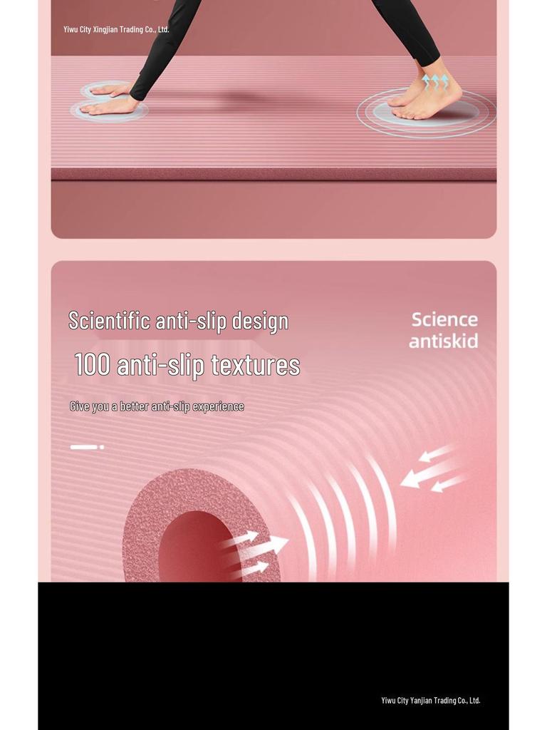 Women's Anti-Slip Shock Absorption Thick Yoga Mat for Home Fitness & Dance