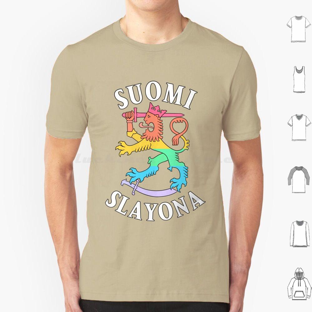 Suomi Slayona Colorful T Shirt Big Size 100 Cotton Lion Suomi Finland S