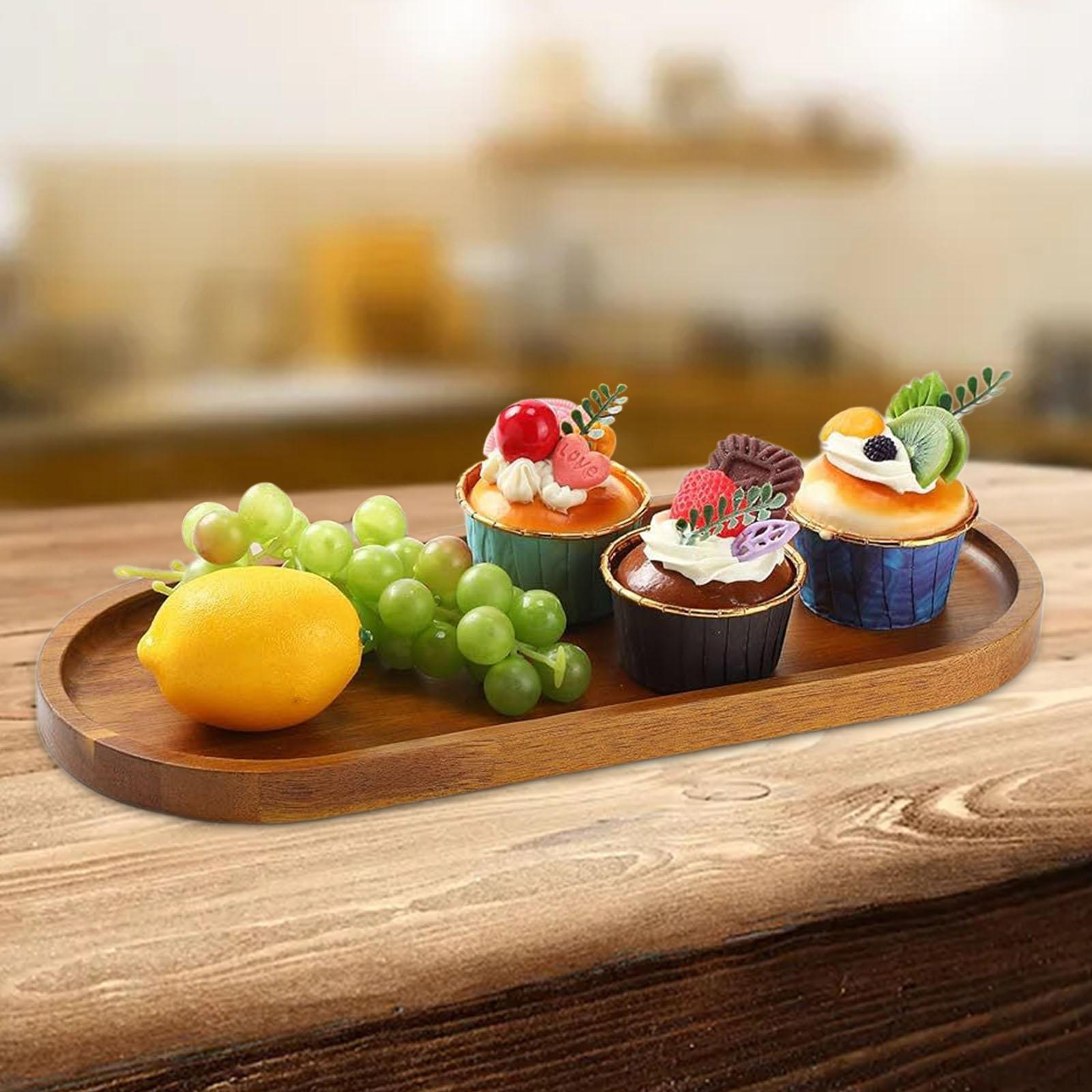 

Элегантный набор деревянных сервировочных подносов для домашних развлечений oval