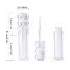 Empty 3.5Ml Transparent Lipgloss Tubes With Silicone Brush Round Cosmetic Lipgloss Tube Clear Lip Balm Bottle Refillable