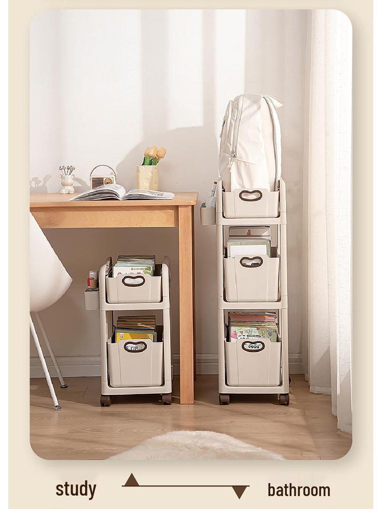 Compact Movable Backpack & Book Storage Trolley with Multi-layer Design for Under-table Use