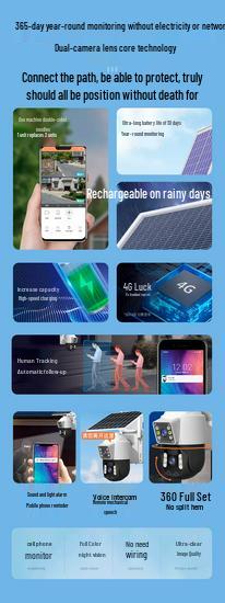 4G Solar-Powered HD Outdoor Night Vision WiFi Camera – Waterproof & Remote Access.