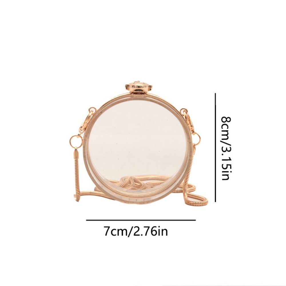 with Chain Strap Transparent Shoulder Bag Gold Lock Buckle Small Clutch Purse  Evening