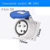 1pcs Industry Plug And Socket Connectors Surface And Concealed Installation 3 4 5 Hole Core 16 A 32A Waterproof Two Three-Phase