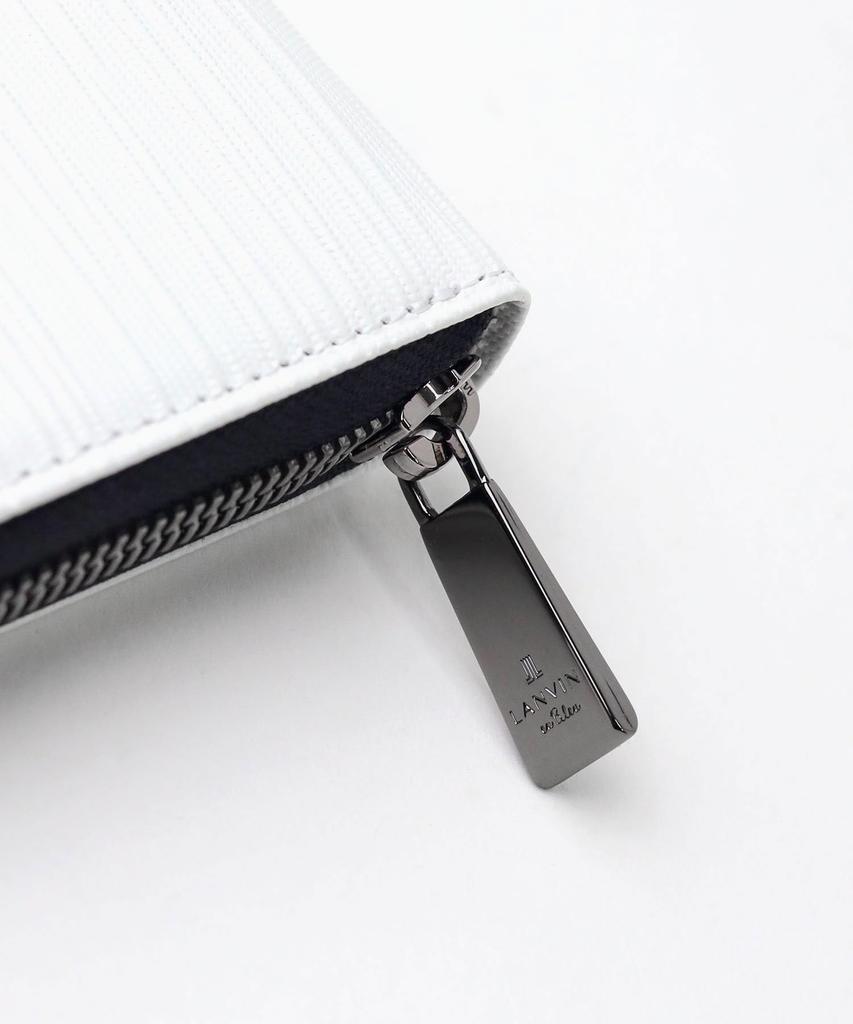 Lanvin en Bleu Adonis Billetera Larga con Cremallera Redonda No. 520657 Blanco