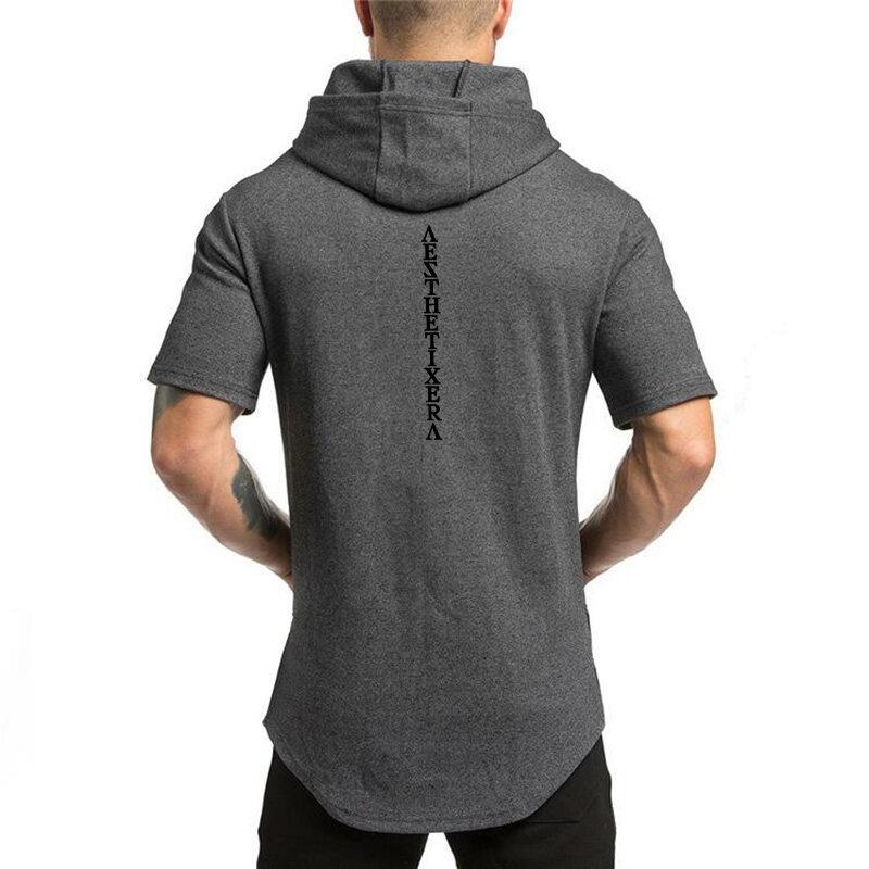 Muscleguys Bodybuilding Clothes Men T-shirt Gyms Sweatshirt Short Sleeve Tops Cotton Sportwear Fitness Pullover Muscle Tee Shirt