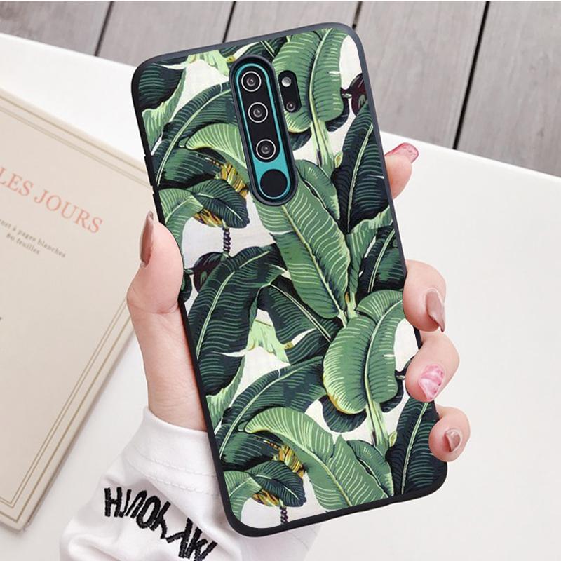 Retro květina z banánového listu, černý silikonový kryt na telefon pro Redmi Note 8 7 Pro S 8T pro Redmi 9 7A
