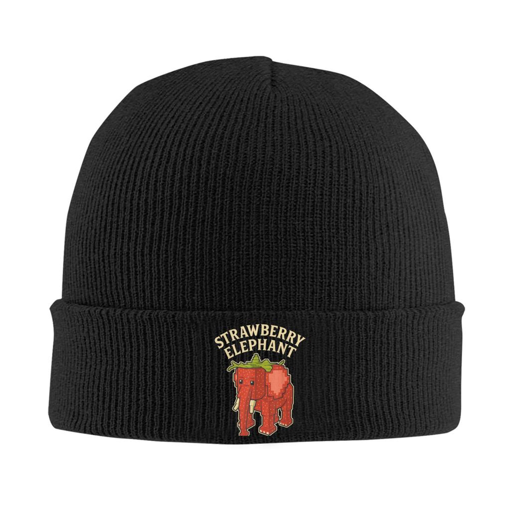 Italian Strawberry Elephant Meme Beanie Hats Bonnet Hats Female Male Vintage Outdoor Skullies Beanies Winter Elastic Caps