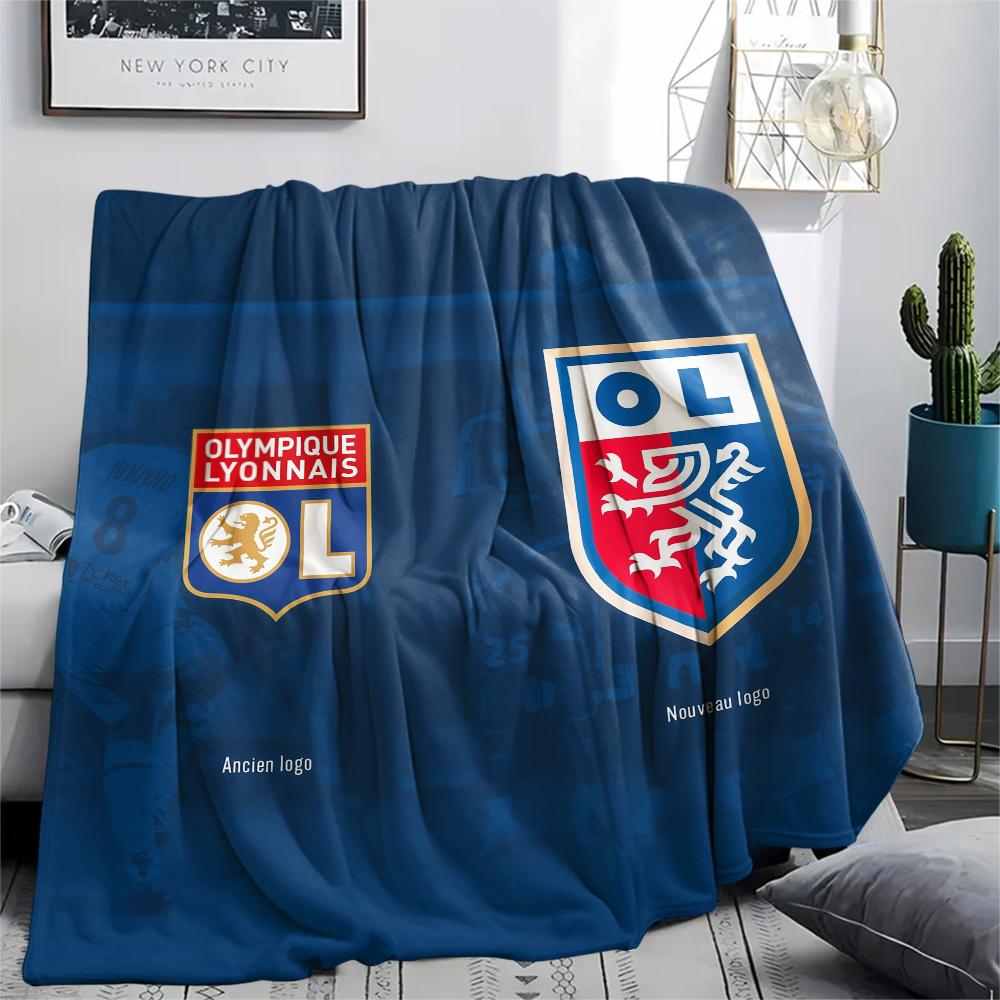 Olympique Lyonnais Football Team,pattern Flannel Blanket, High Quality Comfortable for All Seasons, Home Decor, Warmth and Comfort, Perfect for Gifts.
