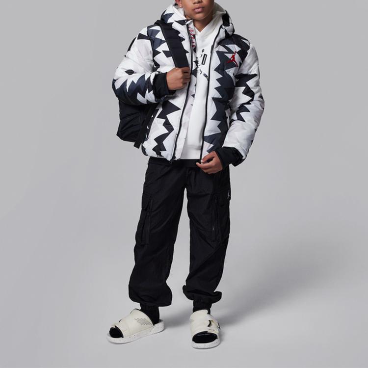 Jordan Flight Mvp Letter Print Hooded Fleece Casual Pullover Sweatshirt Kids Sweatshirt Sail-White FZ1755-133