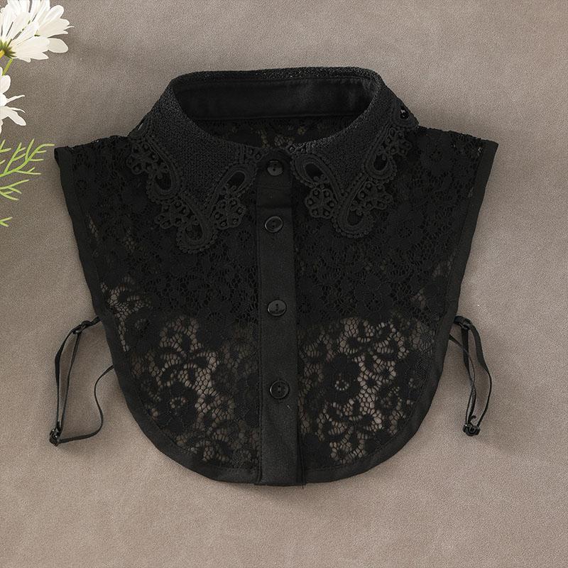 New Fake Collar Shirt Women White Lapel Ruffles Stand False Collar Woman Girls Detachable Collar Lace Removable Half Shirt