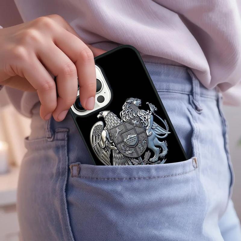 Armenia Coat Of Arms Flag Phone Case For iPhone 17 Air 15 16e 14 13 Pro Max Coque 12 11 Pro Max PLUS cover