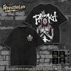 LA PARKA Skeleton King Lucha Libre Graphic T-Shirt Washed Black Gothic Font Retro -