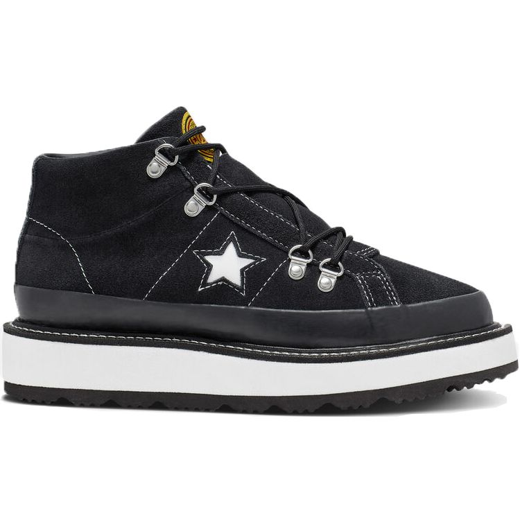 Converse One Star Fleece Lined Boot Casual Comfortable Thick Sole Low Top Canvas Shoes Women Sneaker Black White 566163C