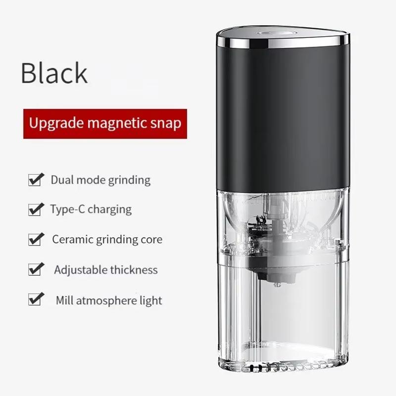 Rechargeable Electric Coffee Bean Grinder Small Portable Home Coffee Shop Black And White Two-Color Grinder Detachable Cleaning