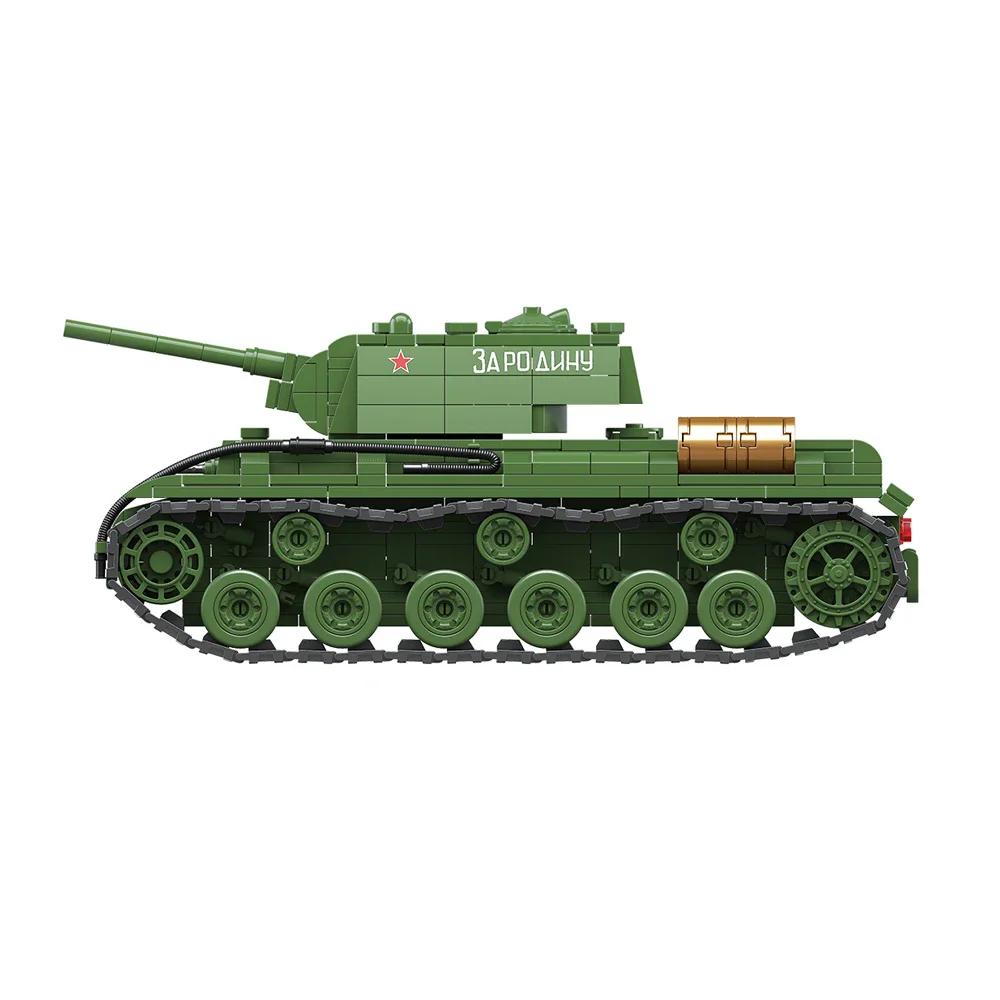 1192PCS WW2 Military Series Classic KV-1 (1941)Heavy Tank Model Compatible Collection Building Blocks Bricks Toys for Boys Gifts