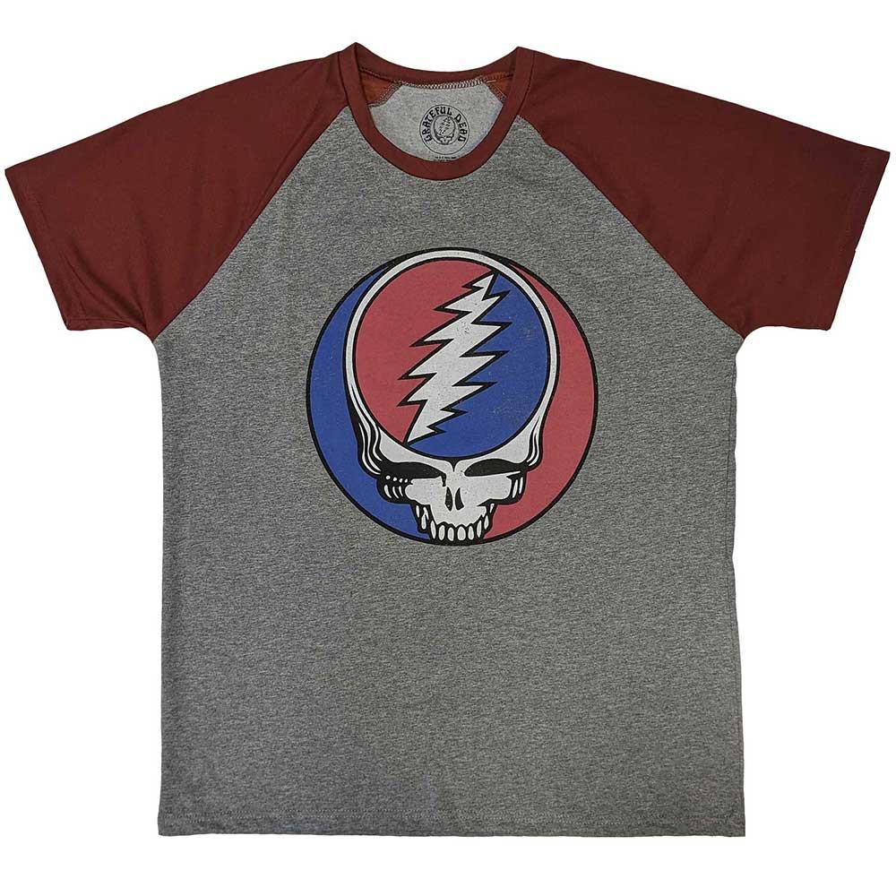 Grateful Dead Raglan T-Shirt: Steal Your Face Classic OFFICIAL NEW S